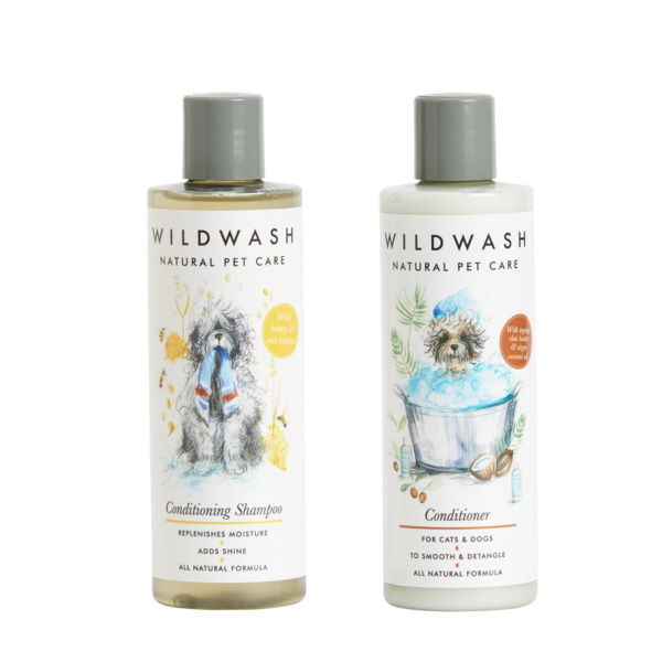 Conditioning Shampoo for Dogs 250ml & Conditioner for Sensitive Skin Dogs/Cats Bundle