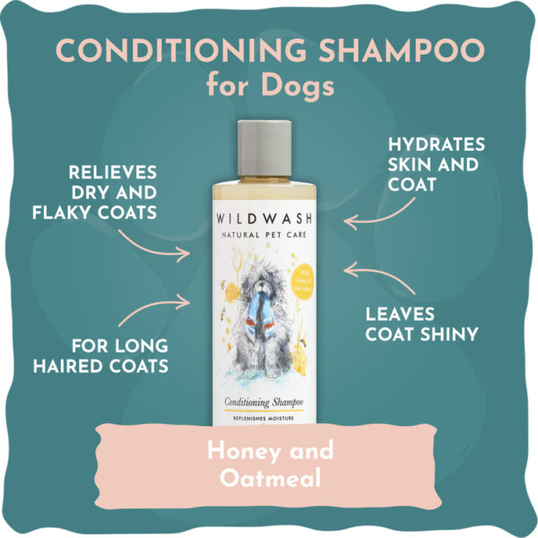 Conditioning Shampoo for Dogs 250ml & Conditioner for Sensitive Skin Dogs/Cats Bundle